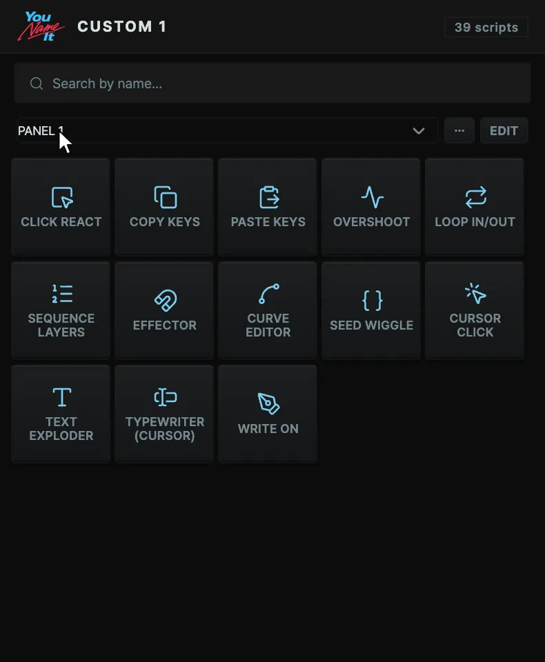 The Custom 1 panel